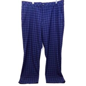 IZOD Golf Mens Pants Navy Blue White Plaid Size 38x30